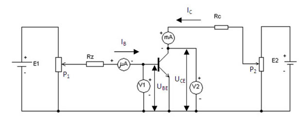 Kolo za snimanje svih karakteristika tranzistora u spoju sa zajednickim emitorom
